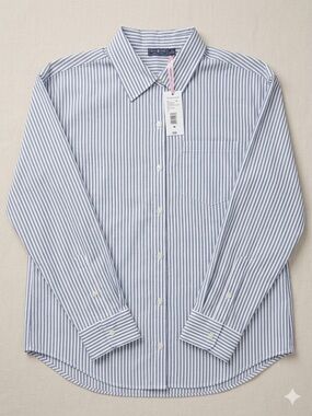 NWT Vineyard Vines Birdie Poplin Button-Down | Balsam Green Stripe